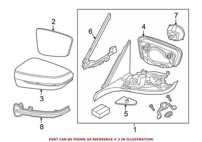 BMW Door Mirror Cover = Front Driver Side 51167422719